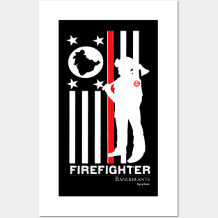 Firefighter Bandeirante White Posters and Art